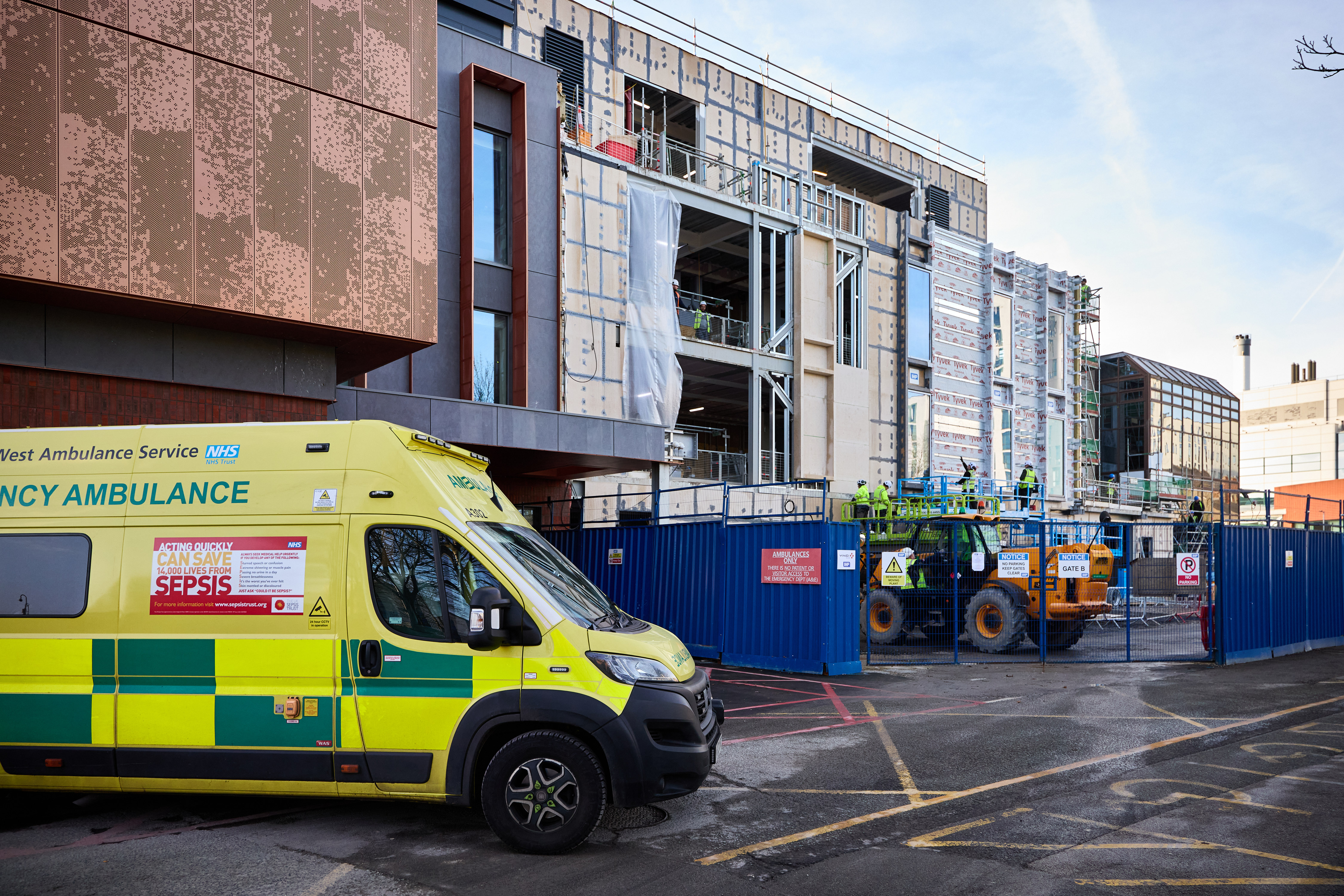 Building work progress on the new resus department at MRI