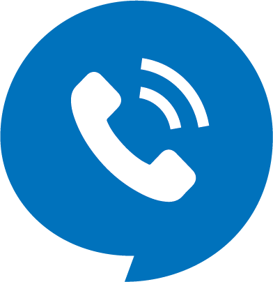 Graphic of a ringing phone in a blue bubble