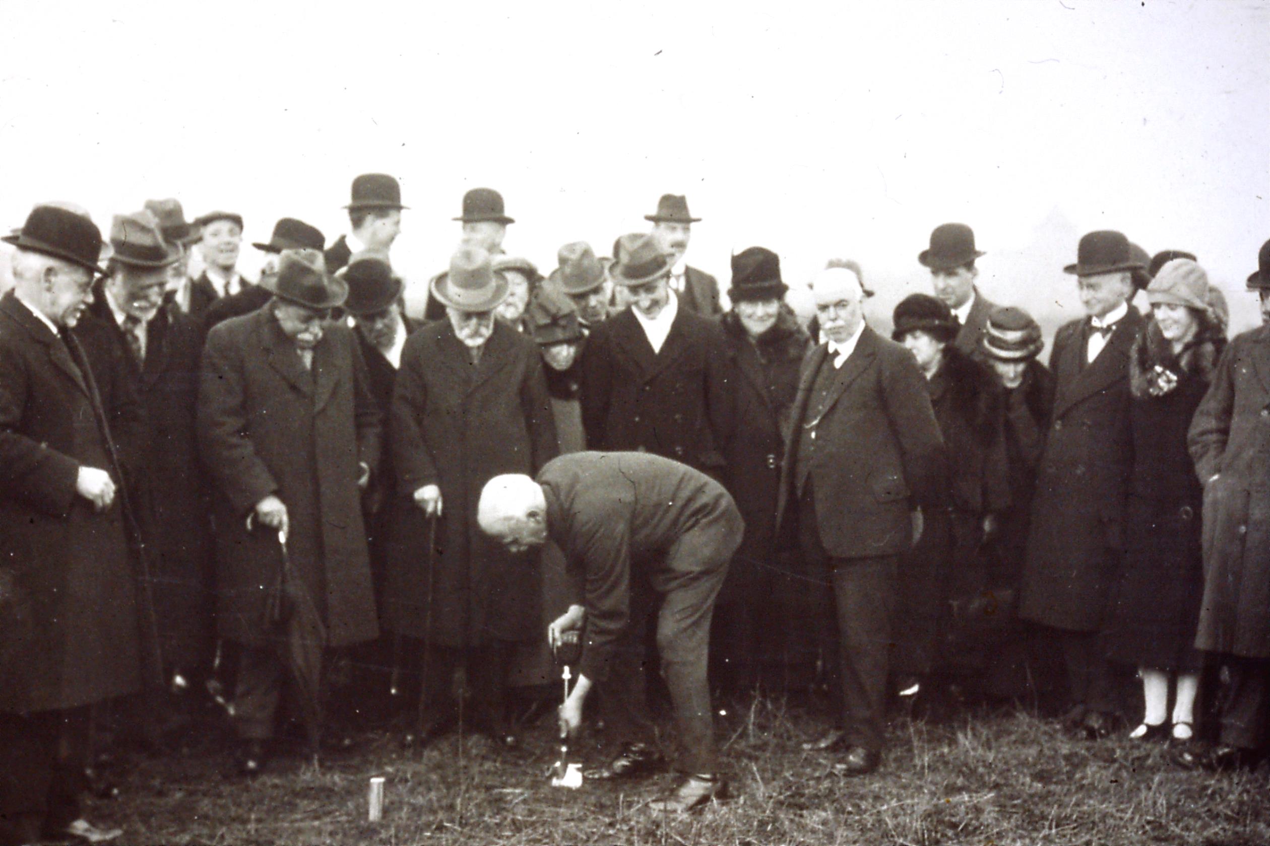 Group of men break ground in 1926