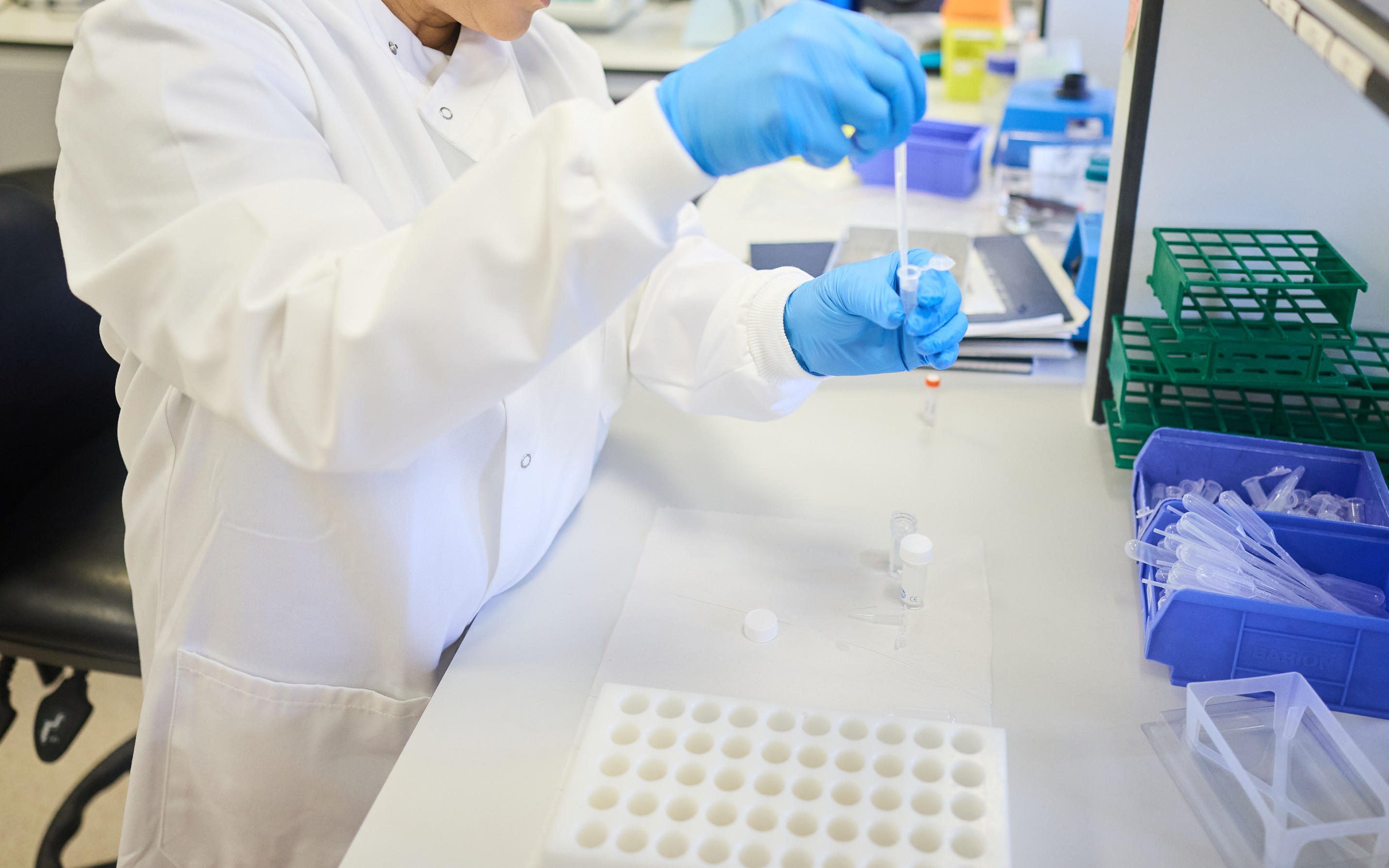 Person working in a lab.