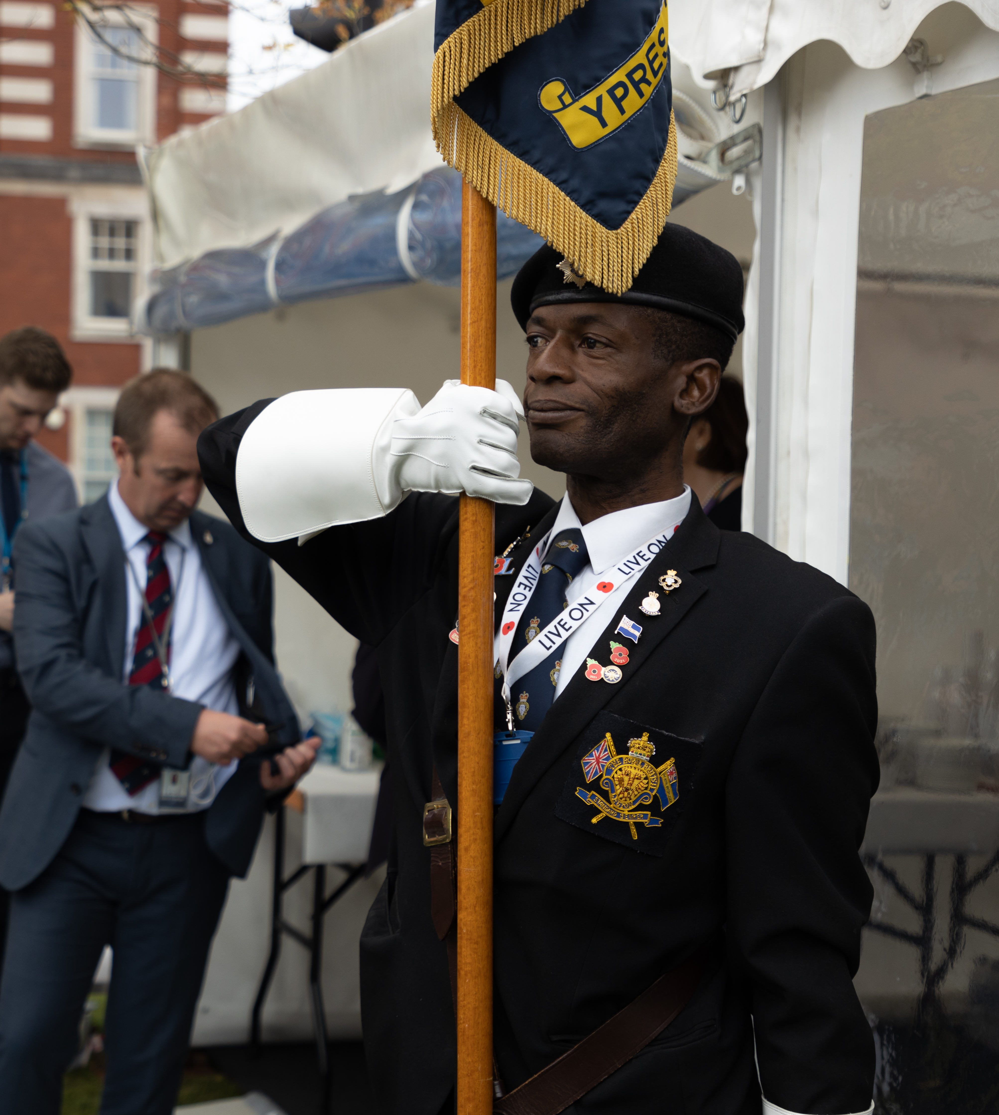 Stephen Duncan, standard bearer for the Northenden Royal British Legion